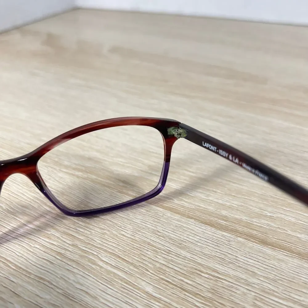 Lafont Issy LA Hitparade 5022 Eyeglasses Striped Brown Purple Frames 53-15-137